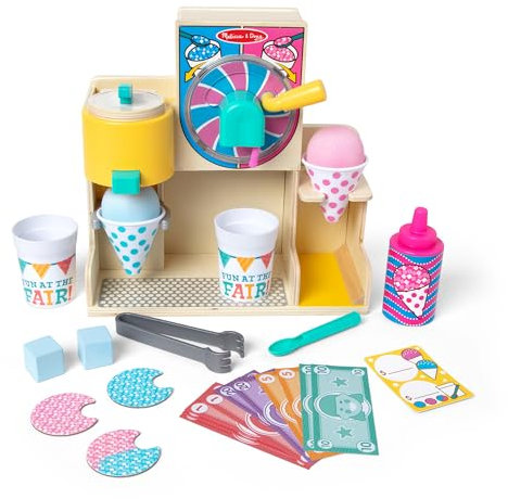 Melissa & Doug Fun at The Fair! Wooden Snow-Cone and Slushie Play Food Set - FSC Certified