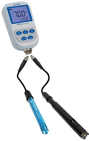 Apera Instruments SX725 Tragbares pH/DO Messgerät Set im Koffer (wasserdicht, Speicherfunktion, autom. Temperaturkompensation und Kalibrierung)