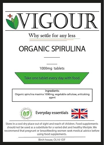 Organic Spirulina - 90 High Strength 1000mg Tablets
