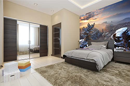 Vlies Fototapete SCHÖNE BERGE 375 x 250 cm (inkl. Kleister) - Vlies Tapete, Wandtapete, Wandbilder - Tapete für Wohnzimmer Schlafzimmer, Büro, Küche - Montagefertig