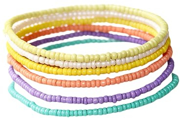 Decentraland 6 Pcs Böhmische Fußkettchen Armband, handgemachte Perlen Sommer Fußkettchen Armband Elastischer Faden Fußkettchen Bunte mehrschichtige Perlen Elastischer Fußschmuck für Frauen Mädchen
