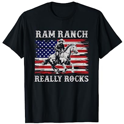 Ram Ranch rockt wirklich im Vintage-Western Country, Flagge der USA T-Shirt