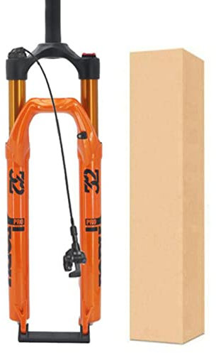 ZECHAO Hub 120mm MTB Fahrrad Luft Vorderrad Gabel,1-1/8 Aluminiumlegierung 27,5/29in Stoßdämpfer Feder Vordergabel 9mm QR Fahrrad Federgabel (Color : Orange, Size : 27.5inch)