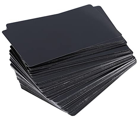 DUnLap Grußkarte 100 stücke Vollfarbige doppelseitige Druck Visitenkarte Aluminiumlegierung leerer Karte for Kunden Lasergravur DIY. Geschenkkarten Grußkarte Hochzeit (Size : Black)