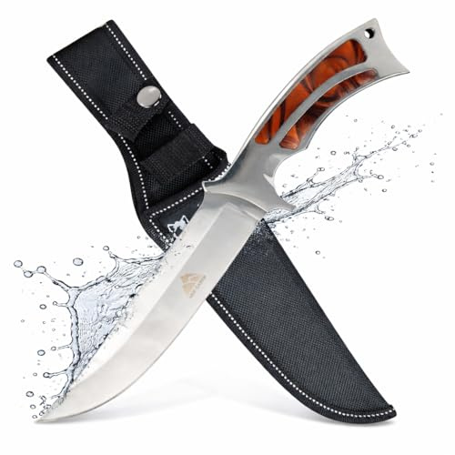 Krollmann GER-SABER Jagdmesser feststehend (29 cm) – Großes Überlebensmesser & Outdoor Messer inkl. Gürtelholster – Robustes Survival Fahrtenmesser für Bushcraft, Jagd & Camping