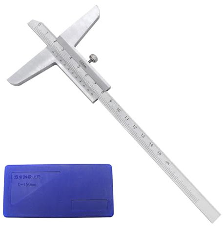 SUCHUANGUANG 0–150 mm Dh-Messschieber tragbares Mikrometer-Messwerkzeug aus Metall Holz kompatibel für Tiefenmessungen
