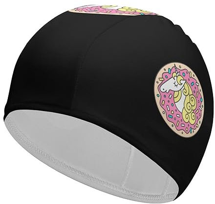 Donut mit Einhorn-Badekappe für Damen und Herren, bequeme Badekappe, langlebig, Duschhaube