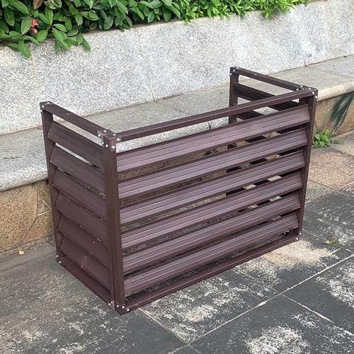 GLFNB Aluminium-Abdeckungszaun für Klimaanlagen, wetterfeste Rollläden, Abdeckungen für zentrale Klimaanlagen für Außengeräte, Sichtschutzzaun, Geräuschreduzierung (grau 100 x 50 x 70 cm)