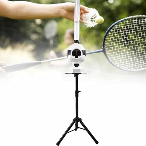 LTSRLL Badminton-Aufschlagmaschine, tragbarer Badminton-Ballwerfer, automatische Badminton-Ballmaschine, Einstellbarer Winkel, Festpunkt-Aufschlag, Kapazität von 50 Bällen