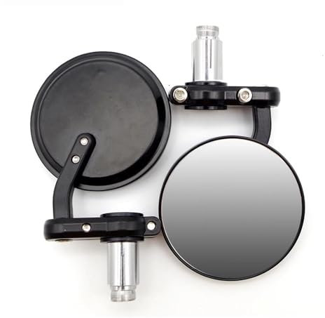 WKXTECZT Lenkerendenspiegel Für Ex650 Z1000Sx Zx9R Er6N Z750 Für Vulcan S 650 Zr7 Für Vn800 Motorradspiegel Lenkerendspiegel 22 Mm Rückspiegel Seitenansicht am Lenker(Mirror)