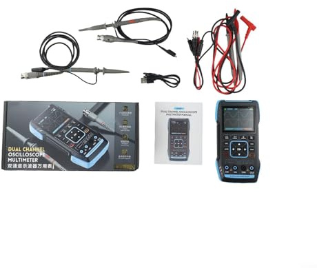 Zilimontt 2C23T Handheld Digital Oscilloscope Multimeter 3-in-1 Signal Generator Dual Channel 10MHz Bandwidth 2.8 Color Screen 8H Battery Life 5 Languages(Optional)