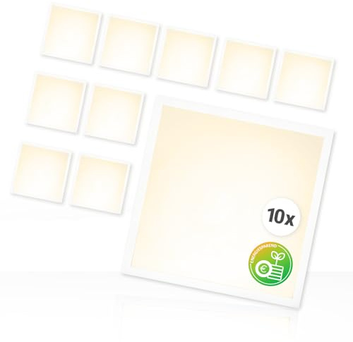 Xtend EcoLight 10x LED Panel 62x62cm Neutralweiß 4000K 4500lm 25W | Rasterleuchte Energieeffiziente Deckenleuchte Klasse A Netzteil BLs2.0