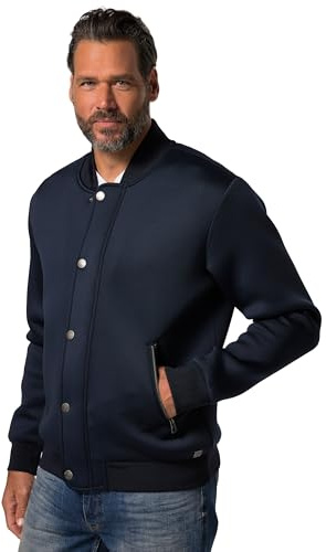 JP 1880 herr, stora storlekar, herrkläder, L-8XL, collegejacka, Scuba, collegekrage, dragkedja 823654, Marinblå, XXL