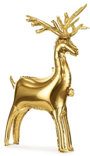 Folienballon, konturiert, Rentier, Weihnachtsdekoration, Gold, Weihnachten, Weihnachtsfeiern
