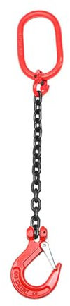 UYSELA Forstkette, Rückekette 1000kg/3000kg/5000kg Tragfähigkeit, 1 M Hebekette mit Gabelkopfhaken, Kettengehänge, Anschlagkette Krankette, Kette Forst Schweres Heben,1 leg-5ton/1m
