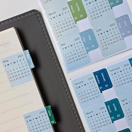 Kalender Aufkleber Planer Monatlicher Index Tabs Planer Aufkleber Monatlicher Planer Zeitplan Aufkleber Streifen für Notizbücher und Zeitschriften (Island)