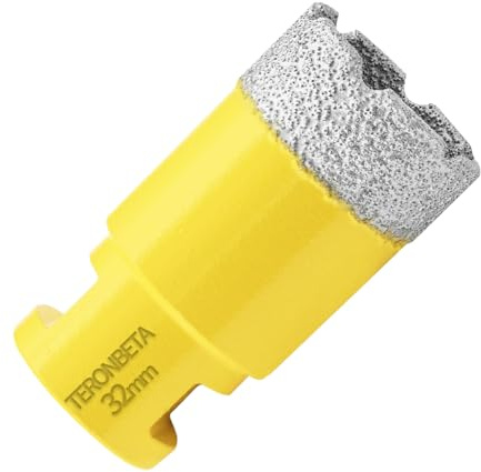 Teronbeta Diamant Fliesenbohrer 32mm, M14 Vakuumgelöteter Diamantbohrer Lochsäge Kernbohrer für Fliesen Porzellan Keramik Granit Marmor