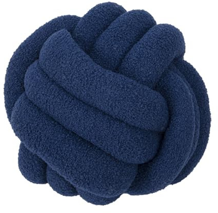 GYCS Sofa-Kissen,Knotenkissen,Knotenkugelkissen,Knotbugelwurf Kissen Ultra Weiche Begleiterin Dekoratives Handgewebte Knotbugel Lamm Samtsofa Kissen, Deko Zimmer,Navy Blue,22cm