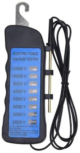 DAYnagh Electric Fence Voltages Tester 12KV Neons Fence Voltages Tester 8 Neons Indicators Lights 2000V To 12000V Electric