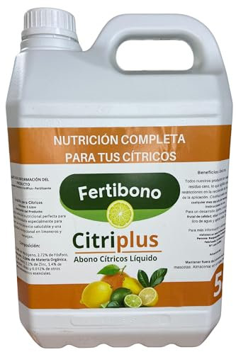 Fertibono CitriPlus: Abono Cítricos, (5L), Rico en Hierro, Zinc, Calcio,Manganeso, Magnesio, AminoAcidos y NPK - Abono Plantas, Ecológico, Residuo Cero