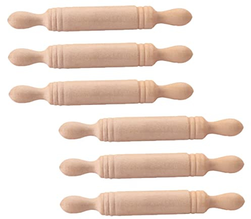 Abaodam Dolls House Rolling Pin Miniature Rolling Pin Model Kids Roller Mini House Accessories Safe for Kids
