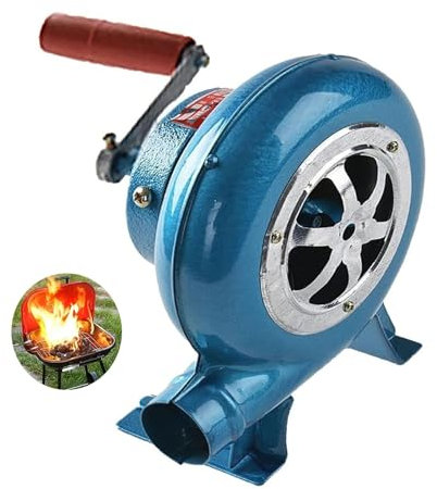 Grilltillbehör, Manuell Blacksmith Forge Blower - Manuell Iron Gear BBQ Fläktfläkt, Bärbar Grill-Fire Starter Flame Exciter, Utomhus Matlagningsluftblåsare, Hand