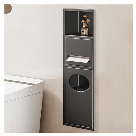 TMKDNNKG Shower Niche, Stainless Steel Embedded Wet Room Alcove, Shampoo Toiletry Toilet Paper Waterproof Storage Shower Organiser, Home Bedroom Kitchen Bathroom Shelves (Color : Grey, Size : 63x20