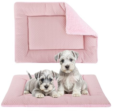 BVAGSS Hundebett Kleine Hunde Reversible, kühl und warm Matten Hundekissen, Waschbar Hundematte für klein mittel große Hunde XH080 (106x71cm,Rosa)