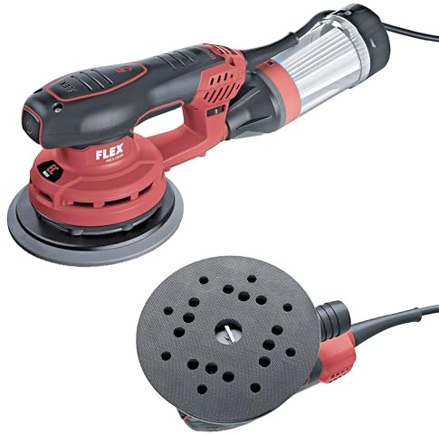 Flex - Lijadora orbital compacta sin escobillas - Baja vibración - 150 mm, lijadora orbital con control de velocidad, extractor de polvo integrado, filtro resistente a impactos - 400 W - 4000-10000
