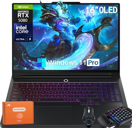 Lenovo Legion Pro 7i Gen 10 Gaming Laptop 2025, Intel Ultra 9 275HX fino a 5.40 GHz, GeForce RTX 5080 16GB GDDR7, OLED da 16 240Hz, 64 GB DDR5, SSD da 1 TB, Windows 11 Pro, con accessori