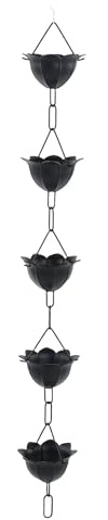 Fockety Regenfängerkette, Aluminiumlegierung Blume Regenkette Blume Blütenblätter Dekorative Dachrinne Regenkette Ersatz Downpout Outdoor Gartenhof Dekor für Garten, Terrasse und Rasen