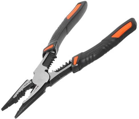 DECOMELODY Pinza Multifunzione per Elettricisti in Acciaio Cromo Vanadio Pinza Spelafili Antiscottatura con Impugnatura Ergonomica Antiscivolo per Crimpatura Torsione Fili e Lavori Domestici