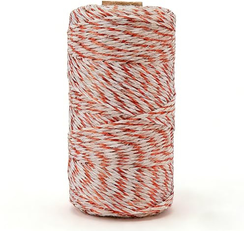 Electric Fence Wire 200m - 6 Strands Polywire Electric Fencing Wire Stainless Steel Conductor Line with Chuck, Electric Fencing Rope for Horses, Cattle, Sheep, Livestock & Crop Protection (Red, 200m)