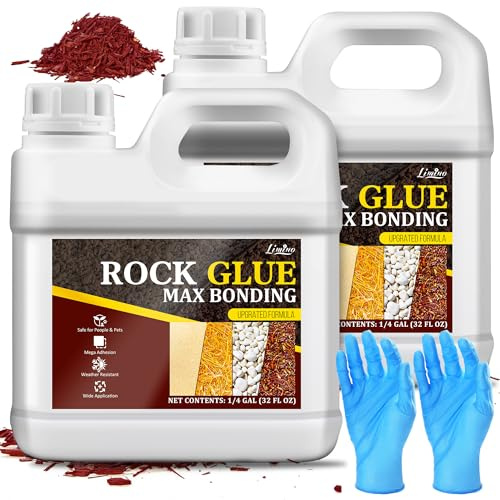 Gravel Glue for Landscaping - Gravel Binder for Bark, Pebble, Stone, Concentrated Pea Gravel Stabilizer, Max Bonding Outdoor Mulch Binder for Walkways, Driveways, Garden, Patios, Yard (2L)