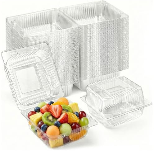 50 Pack Cake Boxes, 5.3inch Cake Container Cake Boxes for Cake Portions Individual Thickened Sandwich Containers for Food,Cake Slice, Dessert, Hamburger, Salad