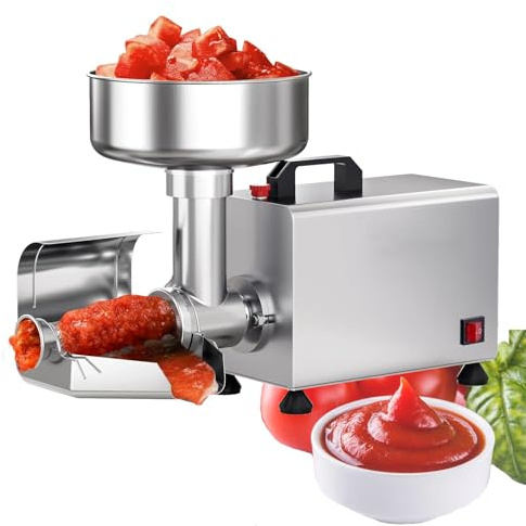 Jiayiyoux Passapomodoro Elettrico Professionale in Acciaio Inossidabile, per La Preparazione di Salse E Passate di Pomodoro, Spremiagrumi E Passaverdure, Facile da Pulire