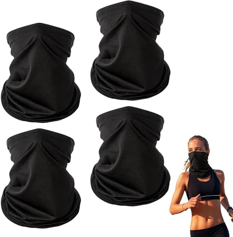 4 stycken tubhalsduk män kvinnor svart multifunktionell duk motorcykel halsduk vinter skidmask vindtät andningsaktiv loop halsduk för löpning snowboard cykel elastisk nackvärmare ansiktsskydd