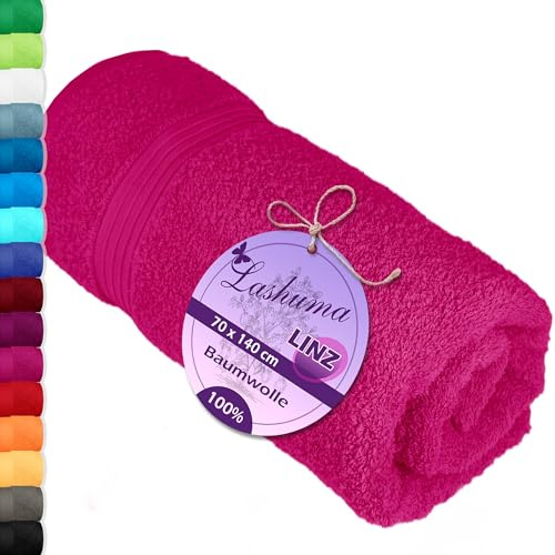 Lashuma weiches Badtuch 70x140 cm cm aus 100% Baumwolle, Linz Pool - Liege Handtuch Purpur