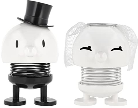 Hoptimist Brautpaar Figuren, Schöne Hochzeits & Glücksbringer Deko für Draußen und Drinnen, Tischdeko Hochzeit Deko, Höhe Braut 7,2 cm, Höhe Bräutigam 8,4 cm