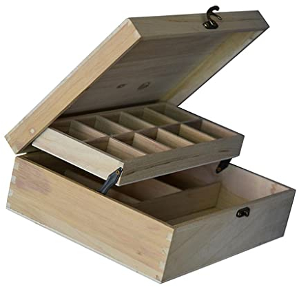 Sharplace Holzkästchen Schmuckkasten aus Holz, Schmuckschatulle, Holzschatulle, für Ketten, Ohrringe, Sonnenbrillen, Armbänder