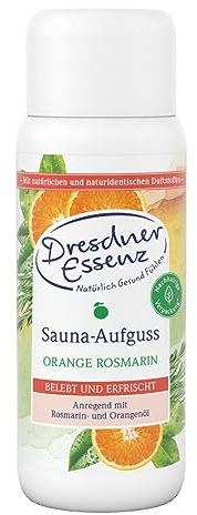 Dresdner Essenz Sauna-Aufguss Orange Rosmarin mit natürlichen und naturidentischen Duftstoffen | anregend und belebend mit Rosmarin- und Orangenöl| 250 ml