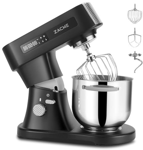 ZACME 7.4QT household Stand Mixer 800W with Aluminum die casting heavy-duty stand mixer Mixers Kitchen Stand Mixer with 3 Stainless Steel Accessories, stand Mixer Use for household
