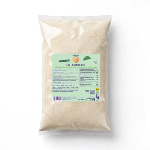 nut&me Farina di mandorle Pelate 1 kg keto | Ad alto contenuto di proteine, Dieta keto, ideale per pasticceria, Senza zucchero, glutine, additivi né conservanti