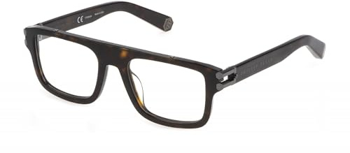 Philipp Plein Unisex VPP021M Sunglasses, Bright Dark Havana, 53