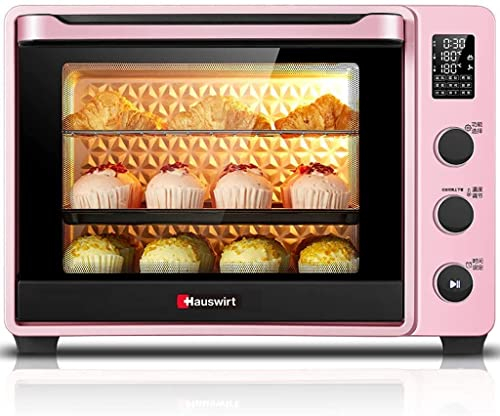 Forni Elettrici 42L, Forno Tostapane Professionale Over Range Con Rivestimento Smaltato E Forno Olandese Staub, Forno Digitale Convezione Girarrosto Con Cuocere Alla Griglia, Pink Happy Life