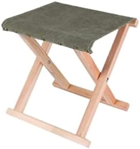 Sgabello Portatile Pieghevole, Sgabello da Pesca All'aperto Sgabello per Adulti in Legno, Sedia Portatile in Tela per Soggiorno Domestico, Camera da Letto All'aperto,Verde,Picturesque234