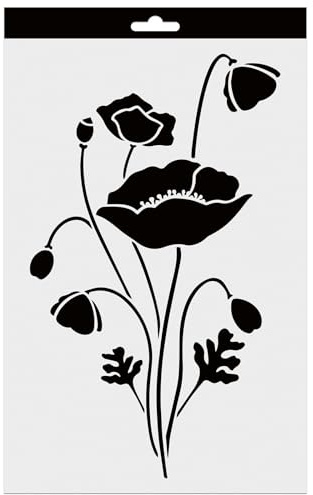 Aladine - Pochoir Coquelicot 20x30 cm Pour Décoration Toutes Surfaces - Feutres, Peinture, Airbrush