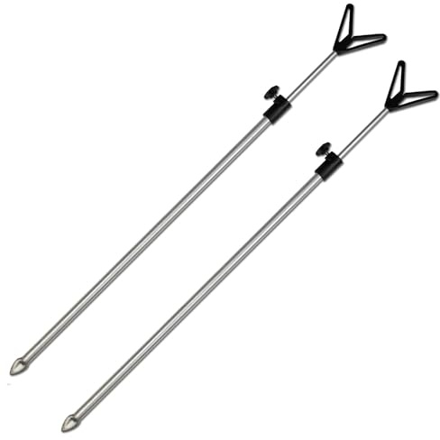 Rutenhalter Teleskop mit U/V Auflage 50-90cm Aluminium Erdspieß Rutenständer Rod