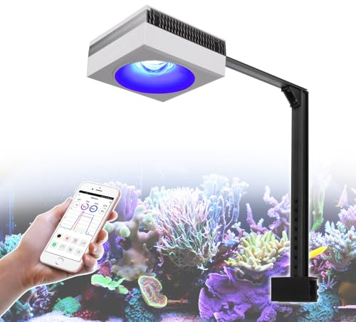 PopBloom RL90 Riff-LED-Aquarienlampe, aquarium led lampe, Vollspektrum led meerwasser Licht für Salzwasseraquarien mit Korallenfischen (90W RL90 WiFi)