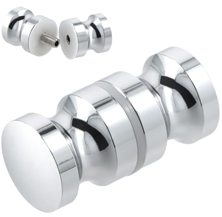 Anseom 1 Pièces Poignée Porte Douche, Poignées de Portes Poignée de Porte Rondes en Alliage D'aluminium Bouton de Porte de Douche en Verre pour Salle de Bain Cuisine Maison Bureau Hôtel (30mm)